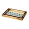 Glitzhome® Rectangle Peacock Feathers Patterned Decorative Trays Set